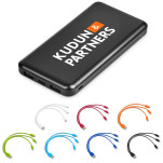 Kingpin Black Compact 5000mAh Power Bank Set