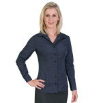 Roselina Blouse Long Sleeve - Check 1 - Navy