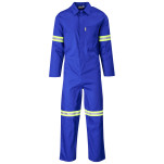 Safety Polycotton Boiler Suit - Reflective Arms & Legs - Yellow Tape