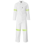 Safety Polycotton Boiler Suit - Reflective Arms & Legs - Yellow Tape