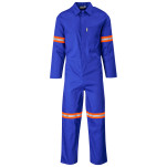 Safety Polycotton Boiler Suit - Reflective Arms & Legs - Orange Tape