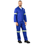 Technician 100% Cotton Conti Suit - Reflective Arms, Legs & Back - Yellow Tape