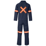 Technician 100% Cotton Conti Suit - Reflective Arms, Legs & Back - Orange Tape