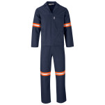 Technician 100% Cotton Conti Suit - Reflective Arms, Legs & Back - Orange Tape