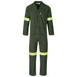 Acid Resistant Polycotton Conti Suit - Reflective Arm, Legs & Back - Yellow Tape