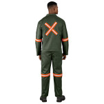 Acid Resistant Polycotton Conti Suit - Reflective Arm, Legs & Back - Orange Tape