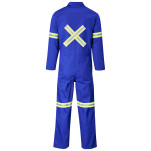 Safety Polycotton Boiler Suit - Reflective Arms Legs & Back - Yellow Tape