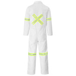 Safety Polycotton Boiler Suit - Reflective Arms Legs & Back - Yellow Tape