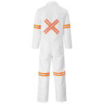 Safety Polycotton Boiler Suit - Reflective Arms Legs & Back - Orange Tape