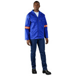 Site Premium Polycotton Jacket - Reflective Arms & Back - Orange Tape