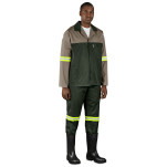 Site Premium Two-Tone Polycotton Jacket - Reflective Arms & Back - Yellow Tape