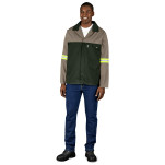 Site Premium Two-Tone Polycotton Jacket - Reflective Arms & Back - Yellow Tape