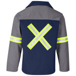 Site Premium Two-Tone Polycotton Jacket - Reflective Arms & Back - Yellow Tape