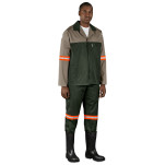 Site Premium Two-Tone Polycotton Jacket - Reflective Arms & Back - Orange Tape