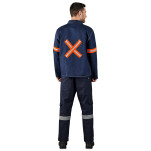 Cast Premium 100% Cotton Denim Jacket - Reflective Arms & Back - Orange Tape