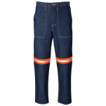 Cast Premium 100% Cotton Denim Pants - Reflective Legs - Orange Tape