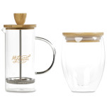 Okiyo Aibo Glass & Bamboo Coffee Set