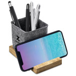 Okiyo Kyadi RPET and Bamboo Desk Caddy Phone Stand