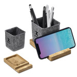 Okiyo Kyadi RPET and Bamboo Desk Caddy Phone Stand