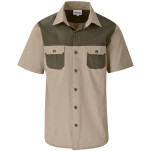Mens Short Sleeve Serengeti 2-Tone Bush Shirt