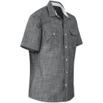 Mens Short Sleeve Windsor Shirt - Grey