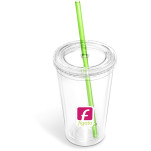 Malibu Double-Wall Frosted Straw Tumbler