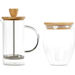 Okiyo Aibo Glass & Bamboo Coffee Set