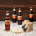 Okiyo Kanpai Bamboo Coaster & Bottle Opener Set