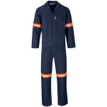 Technician 100% Cotton Conti Suit - Reflective Arms, Legs & Back - Orange Tape