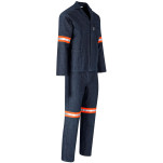 Vintage 100% Cotton Denim Conti Suit - Reflective Arms & Legs - Orange Tape