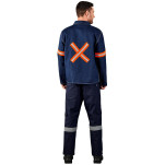 Cast Premium 100% Cotton Denim Jacket - Reflective Arms & Back - Orange Tape