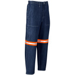 Cast Premium 100% Cotton Denim Pants - Reflective Legs - Orange Tape