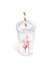 Malibu Double-Wall Plastic Tumbler & Straw - 470ml