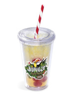 Malibu Double-Wall Plastic Tumbler & Straw - 470ml