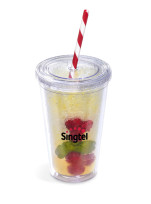 Malibu Double-Wall Plastic Tumbler & Straw - 470ml