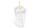 Malibu Double-Wall Plastic Tumbler & Straw - 470ml