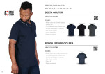 Pencil Stripe Golfer - Navy/white