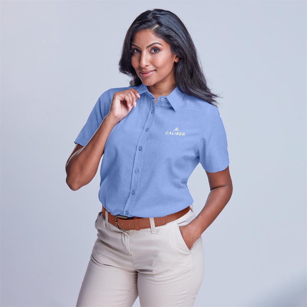 Ladies Short Sleeve Oxford Shirt