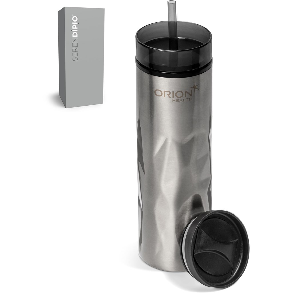 Serendipio Fire & Ice Stainless Steel & Plastic 2-In-1 Tumbler - 435ml