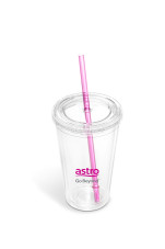 Malibu Double-Wall Frosted Straw Tumbler