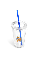 Malibu Double-Wall Frosted Straw Tumbler