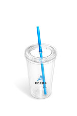 Malibu Double-Wall Frosted Straw Tumbler