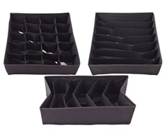 3-Piece Foldable Drawer Organisers