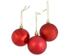 Red Christmas Baubles Set