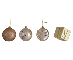 Gold Christmas Baubles & Gift Box Set