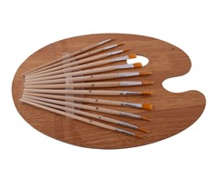 12-Piece Artist Paint Brushes & Pallet Set