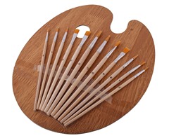 12-Piece Artist Paint Brushes & Pallet Set