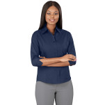 Ladies 3/4 Sleeve Micro Check Shirt