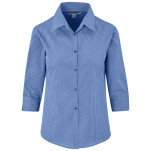 Ladies 3/4 Sleeve Micro Check Shirt