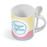 Eden Sublimation Ceramic Coffee Mug & Spoon Set - 320ml